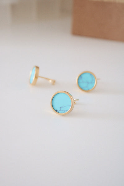 Bague ronde turquoise