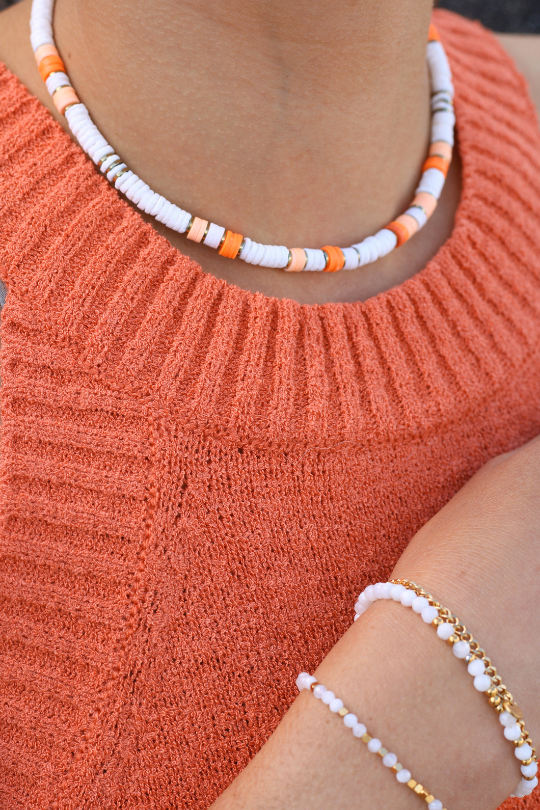 Collier surfeur orange