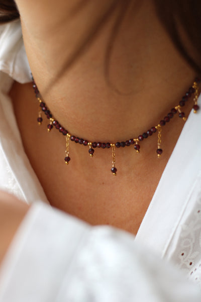 Collier Ambroise grenat