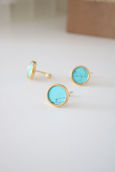 Bague ronde turquoise