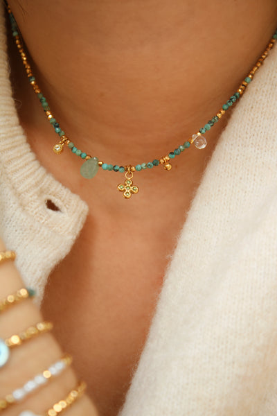 Collier Lily turquoise africaine