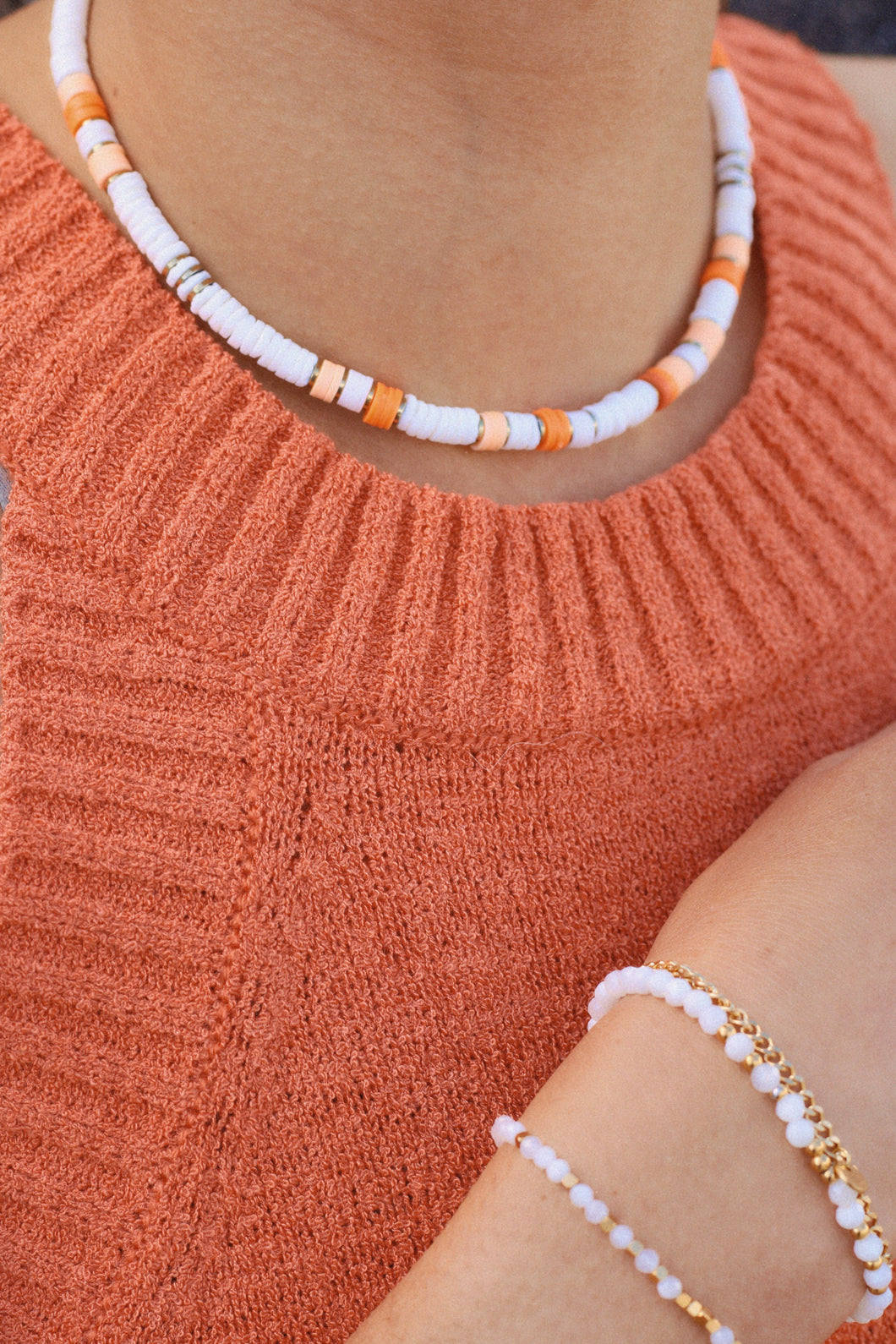 Collier surfeur orange