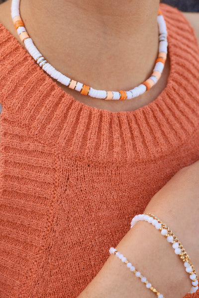 Collier surfeur orange