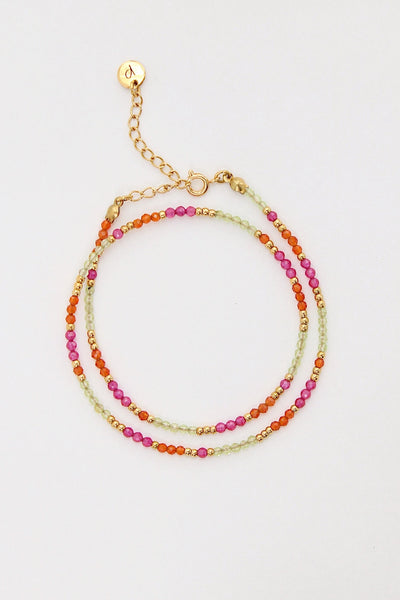 Bracelet double Hazel péridot