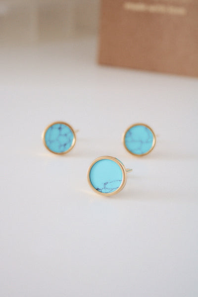 Bague ronde turquoise