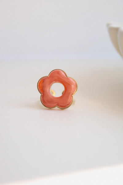 Bague fleur orange