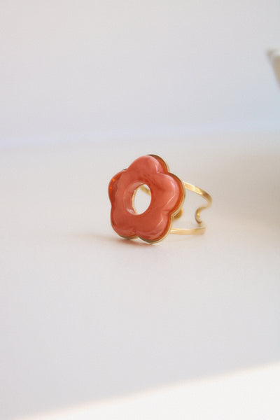 Bague fleur orange